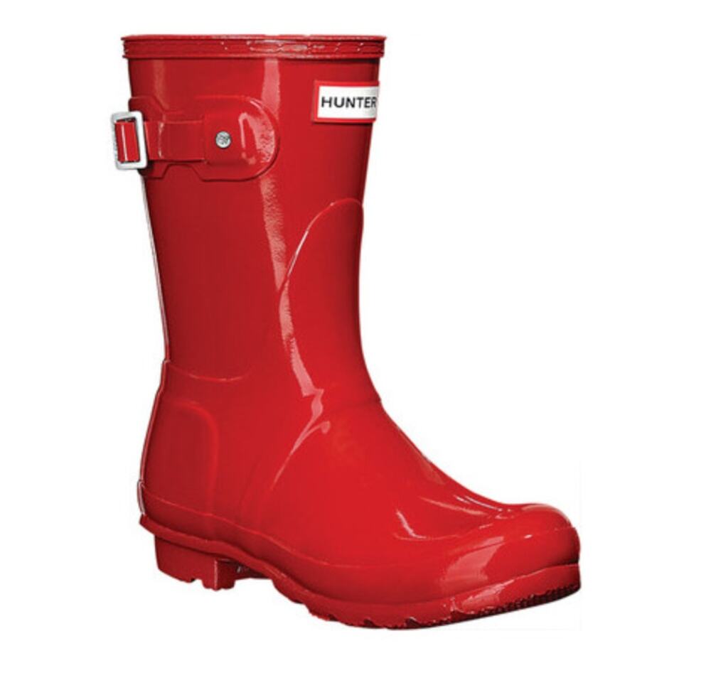 Hunter Womens Original Short Gloss Boots US Size 6 EU 37 Military Red NIB